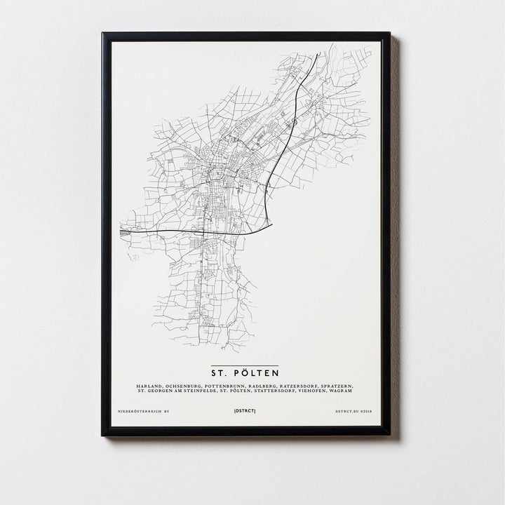 St. Pölten | Niederösterreich | Collection | Illustration City Map Karte Plan Bild Print Poster