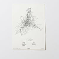 Banja Luka | Republika Srpska | Bosnien und Herzegowina | City Map Karte Plan Bild Print Poster Ohne Rahmen Unframed