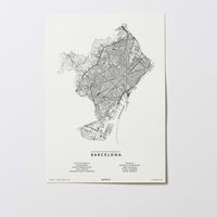 Barcelona | Spanien | City Map Karte Plan Bild Print Poster Ohne Rahmen Unframed