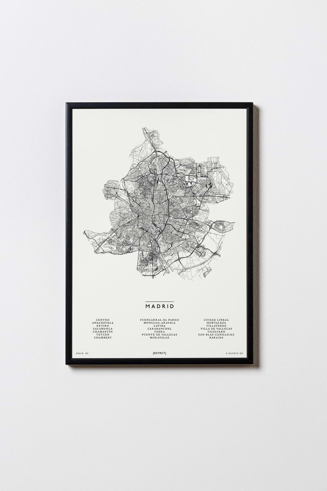 Madrid | Spanien | City Map Karte Plan Bild Print Poster Mit Rahmen Framed