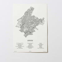 Athen | Griechenland | City Map Karte Plan Bild Print Poster Ohne Rahmen Unframed