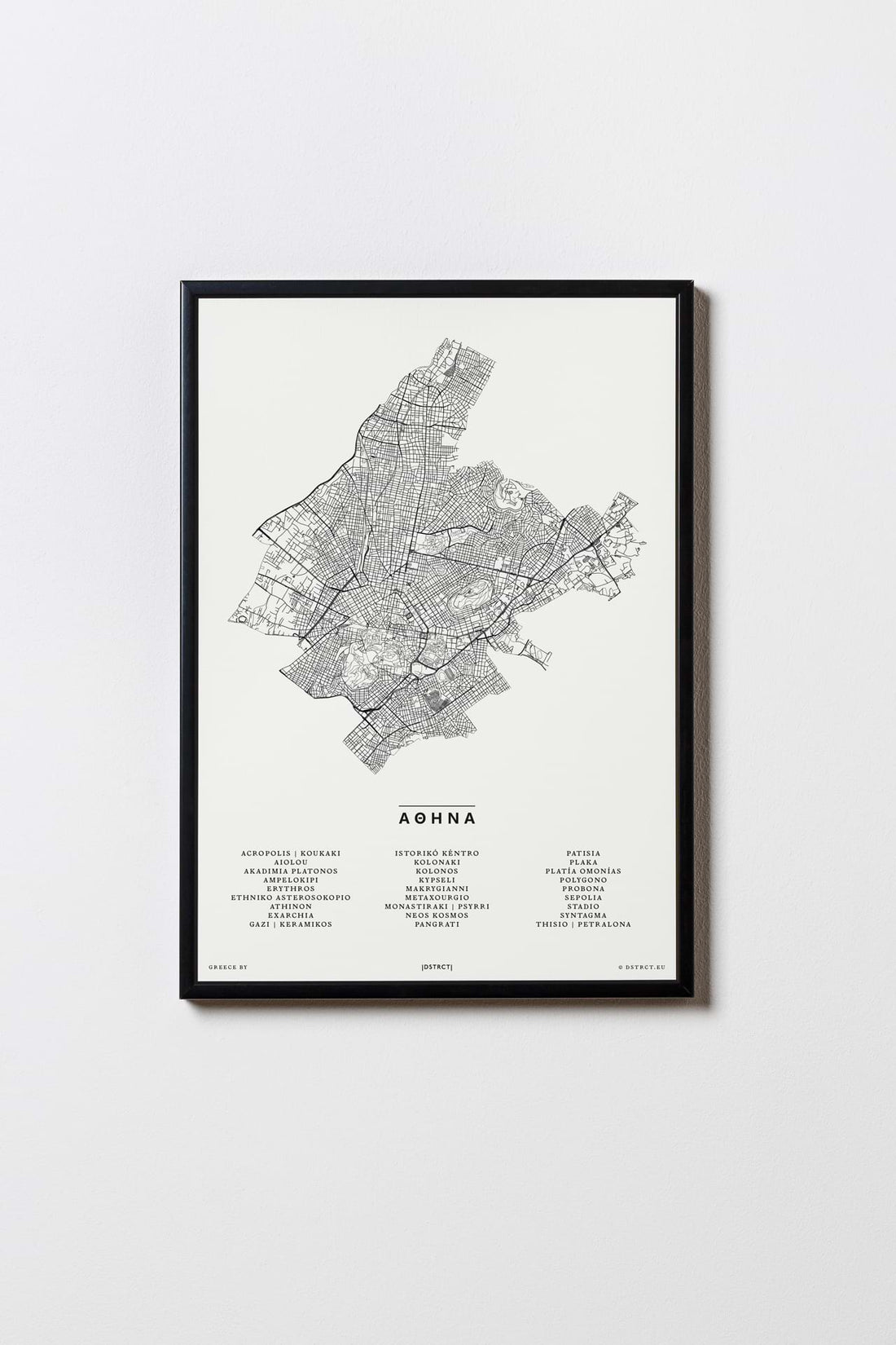 Athen | Griechenland | City Map Karte Plan Bild Print Poster Mit Rahmen Framed