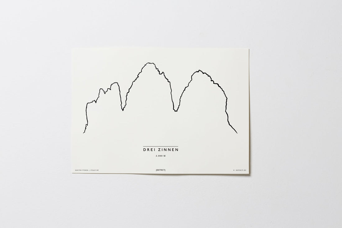 Drei Zinnen | Südtirol | Italien | Illustration | Zeichnung Bild Print Poster Ohne Rahmen Unframed