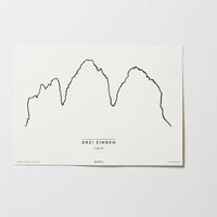 Drei Zinnen | Südtirol | Italien | Illustration | Zeichnung Bild Print Poster Ohne Rahmen Unframed
