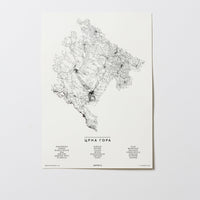 Montenegro | Crna Gora | City Map Karte Plan Bild Print Poster Ohne Rahmen Unframed