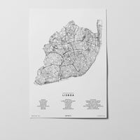 Lissabon | Lisboa | Portugal | City Map Karte Plan Bild Print Poster Illustration Unframed Ohne Rahmen