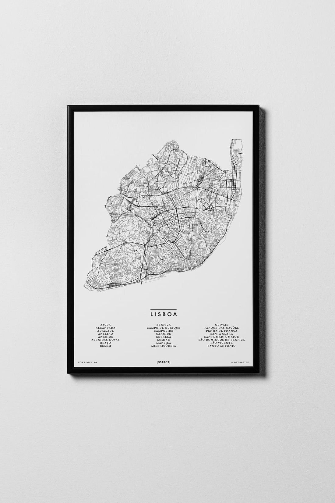 Lissabon | Lisboa | Portugal | City Map Karte Plan Bild Print Poster Illustration Framed mit Rahmen