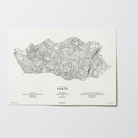 Porto | Portugal | City Map Karte Plan Bild Print Poster Illustration Unframed Ohne Rahmen