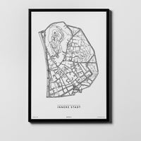 Innere Stadt | 8010 | Graz | City Map Karte Plan Bild Print Poster Framed Mit Rahmen