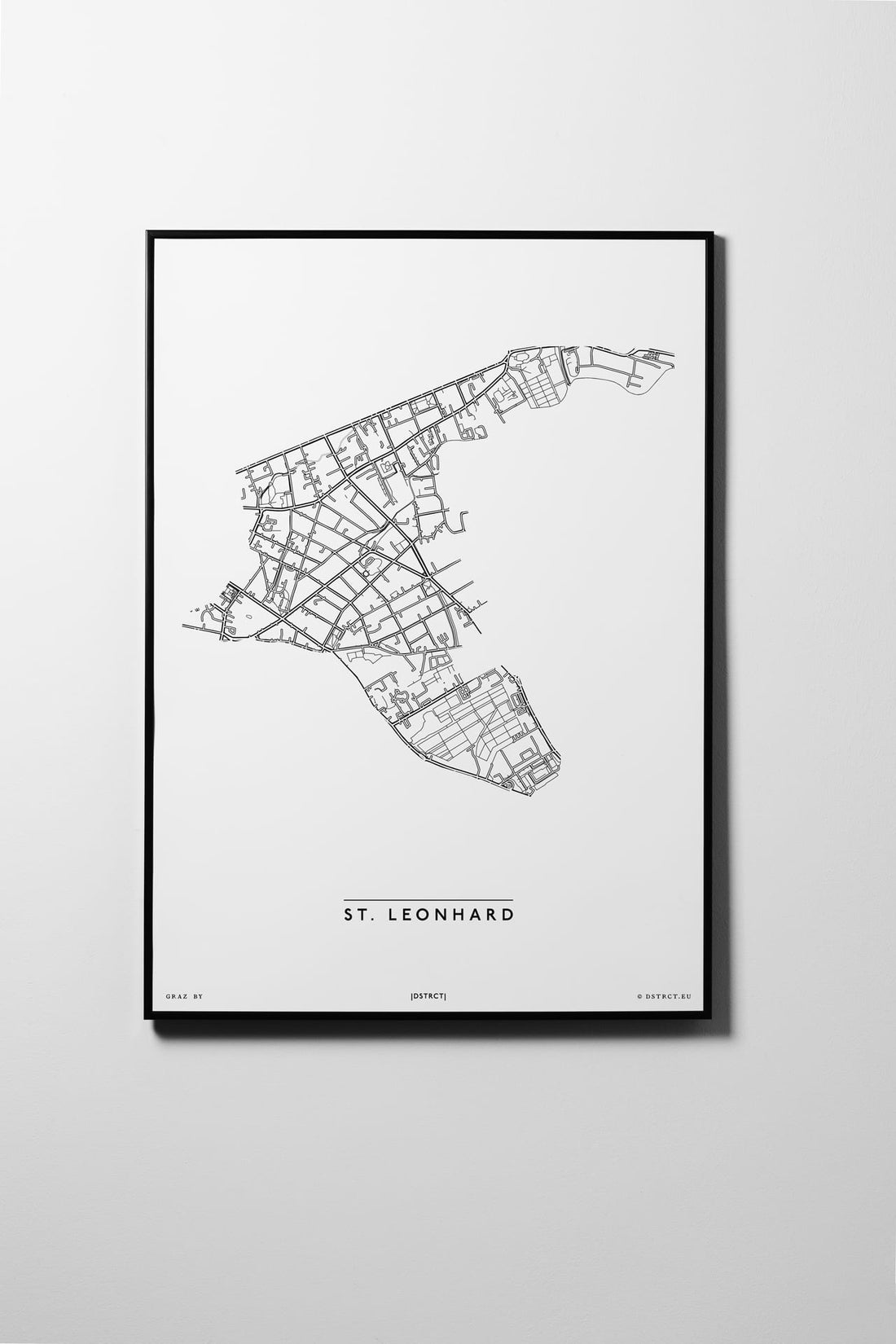 St. Leonhard | 8010, 8047 | Graz | City Map Karte Plan Bild Print Poster Framed Mit Rahmen L & XL