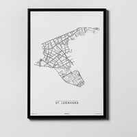 St. Leonhard | 8010, 8047 | Graz | City Map Karte Plan Bild Print Poster Framed Mit Rahmen