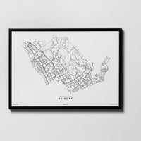 Geidorf | 8010, 8036, 8043 | Graz | City Map Karte Plan Bild Print Poster Framed Mit Rahmen