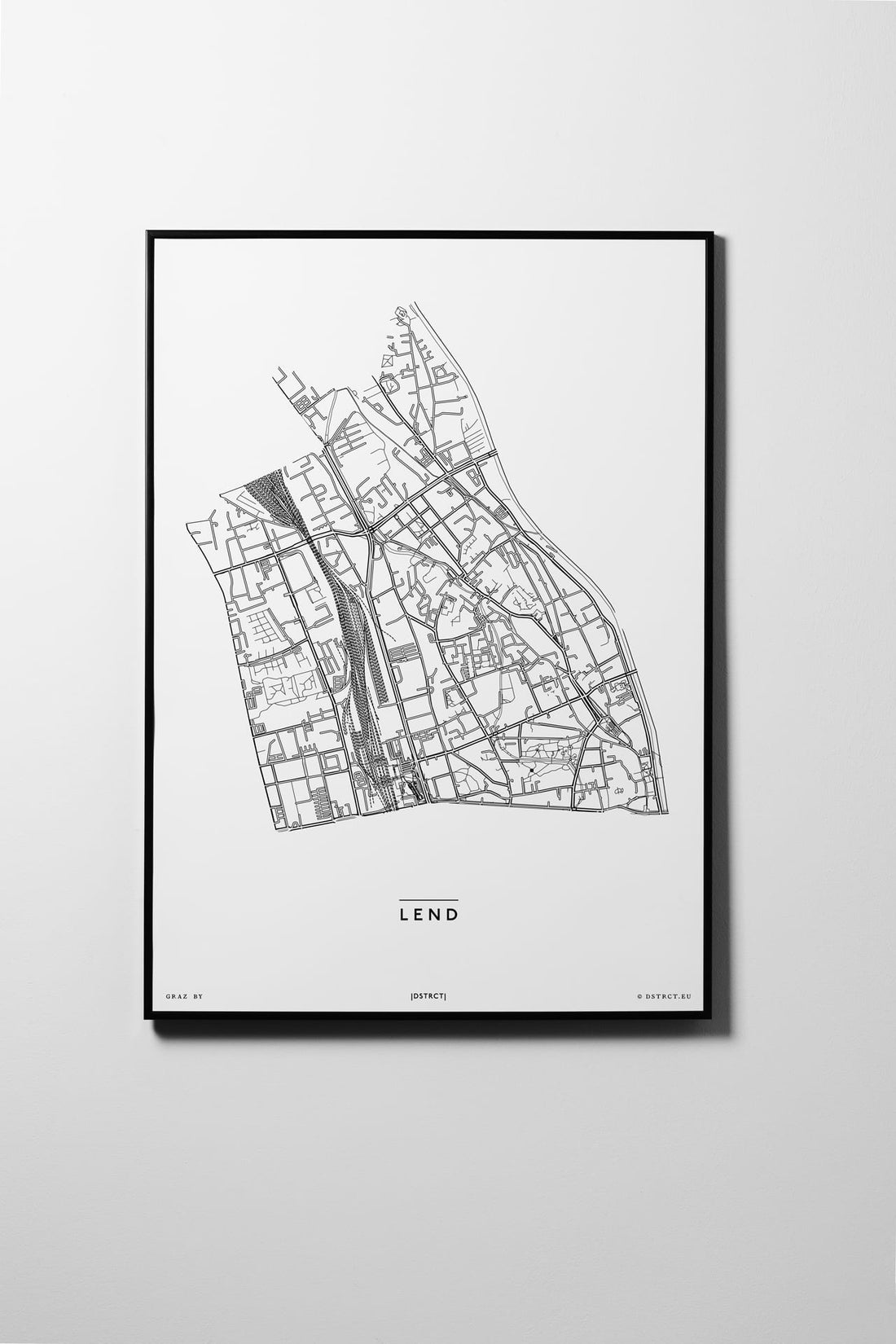 Lend | 8020, 8051 | Graz | City Map Karte Plan Bild Print Poster Framed Mit Rahmen L & XL