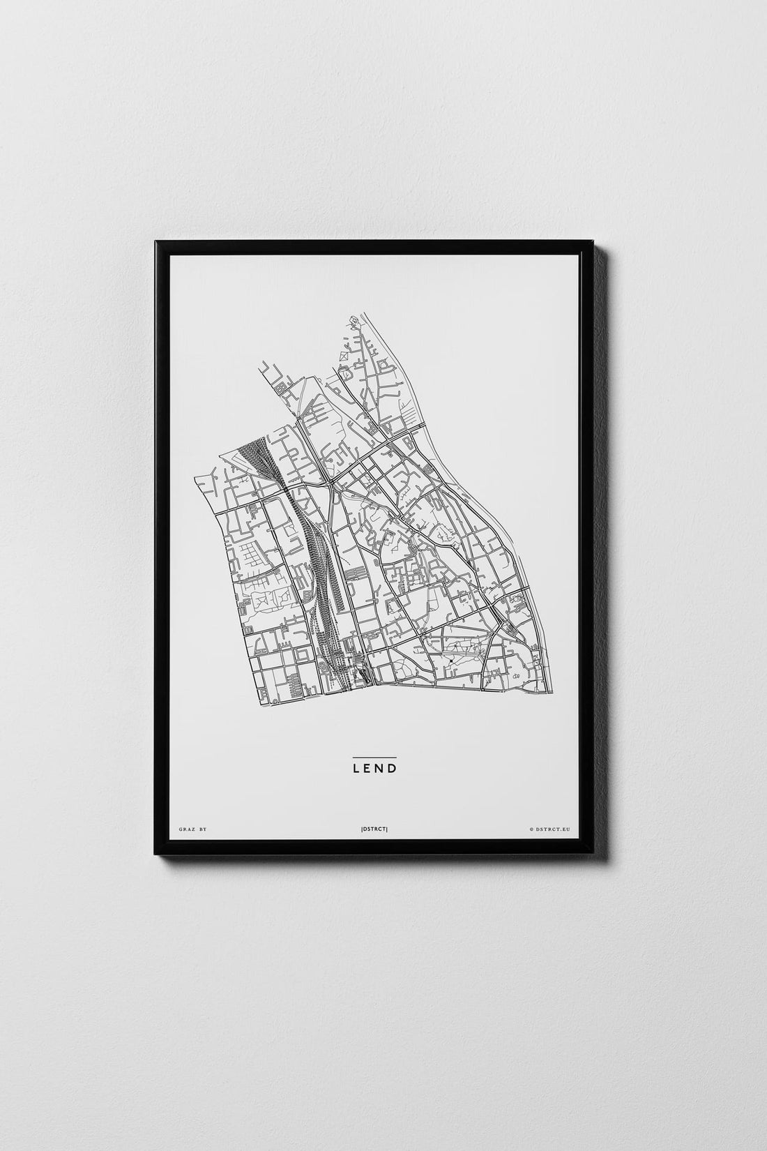 Lend | 8020, 8051 | Graz | City Map Karte Plan Bild Print Poster Framed Mit Rahmen