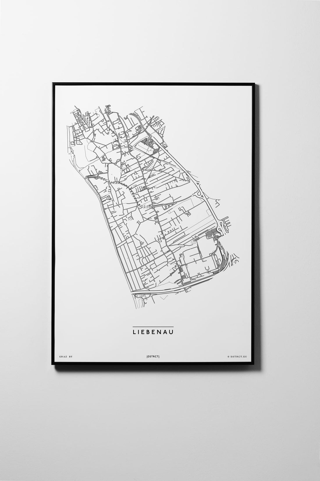 Liebenau | 8010, 8041, 8042, 8074 | Graz | City Map Karte Plan Bild Print Poster Framed Mit Rahmen L & XL