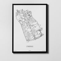 Liebenau | 8010, 8041, 8042, 8074 | Graz | City Map Karte Plan Bild Print Poster Framed Mit Rahmen