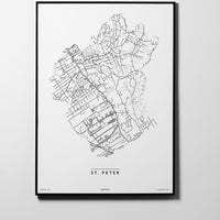 St. Peter | 8010, 8041, 8042, 8074 | Graz | City Map Karte Plan Bild Print Poster Framed Mit Rahmen L & XL