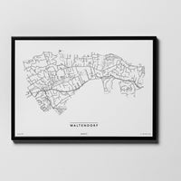 Waltendorf | 8010, 8042, 8047 | Graz | City Map Karte Plan Bild Print Poster Framed Mit Rahmen
