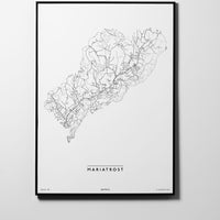 Mariatrost | 8010, 8036, 8043, 8044 | Graz | City Map Karte Plan Bild Print Poster Framed Mit Rahmen L & XL