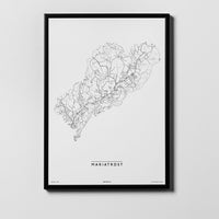 Mariatrost | 8010, 8036, 8043, 8044 | Graz | City Map Karte Plan Bild Print Poster Framed Mit Rahmen