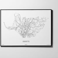 Andritz | 8010, 8043, 8044, 8045, 8046 | Graz | City Map Karte Plan Bild Print Poster Framed Mit Rahmen L & XL