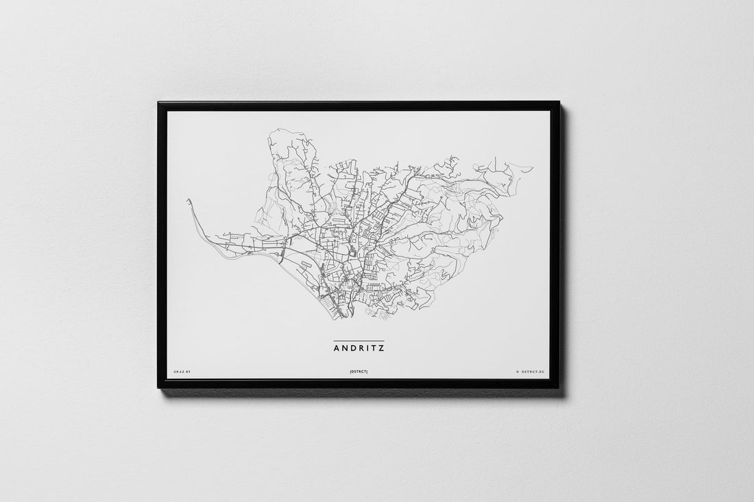 Andritz | 8010, 8043, 8044, 8045, 8046 | Graz | City Map Karte Plan Bild Print Poster Framed Mit Rahmen