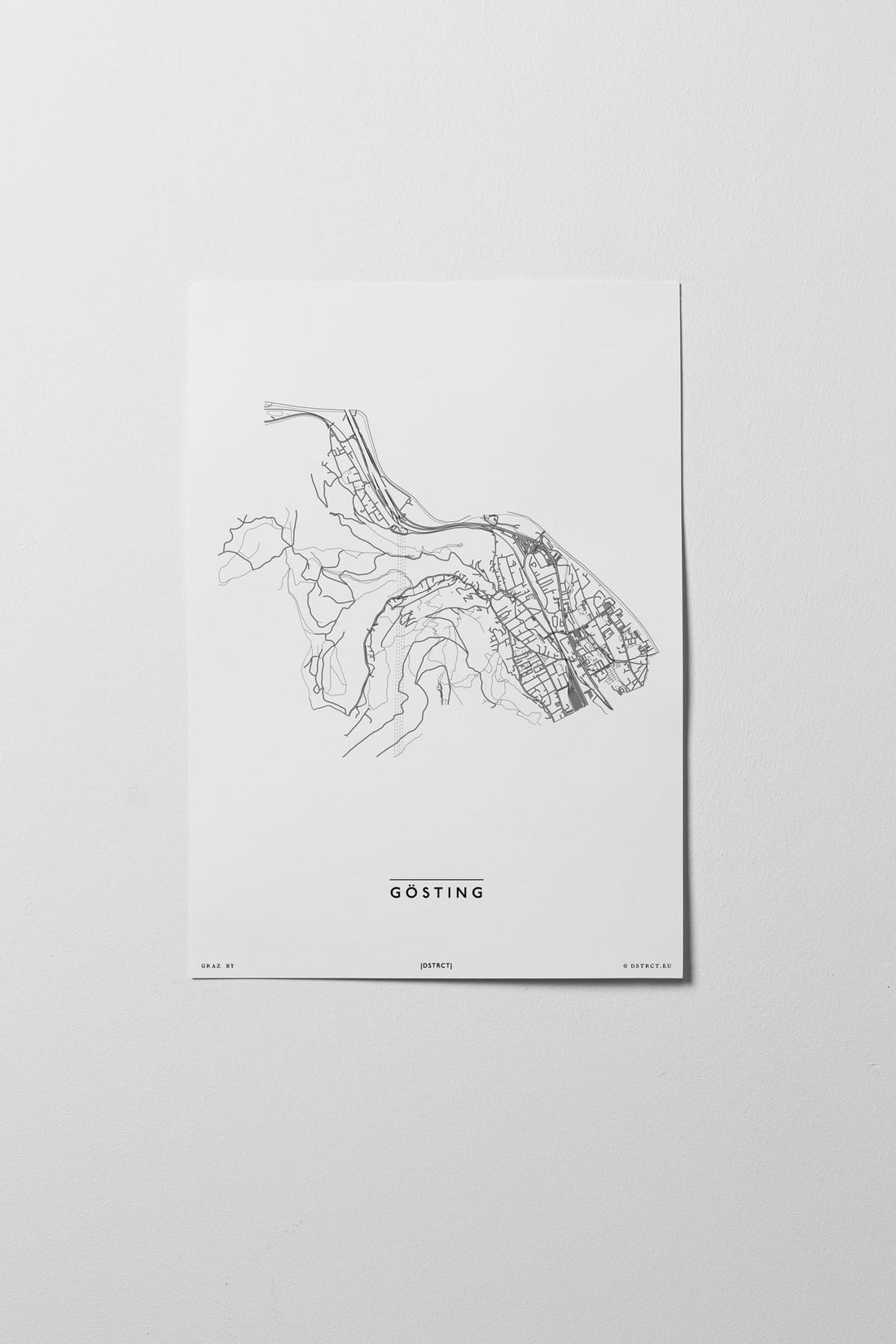 Gösting | 8020, 8042, 8046, 8051, 8052 | Graz | City Map Karte Plan Bild Print Poster Unframed Ohne Rahmen