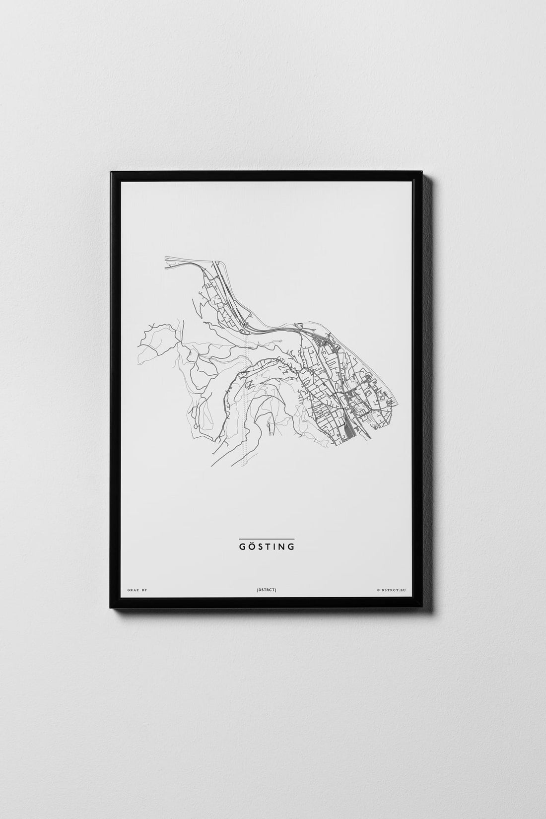 Gösting | 8020, 8042, 8046, 8051, 8052 | Graz | City Map Karte Plan Bild Print Poster Framed Mit Rahmen