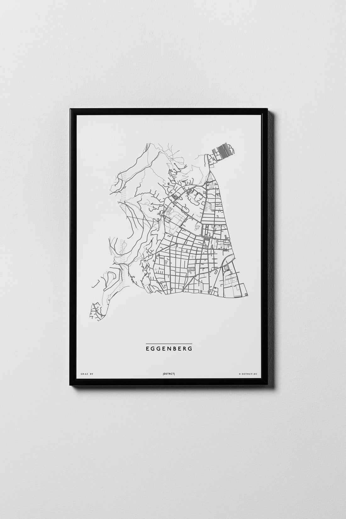 Eggenberg | 8020, 8051, 8052 | Graz | City Map Karte Plan Bild Print Poster Framed Mit Rahmen