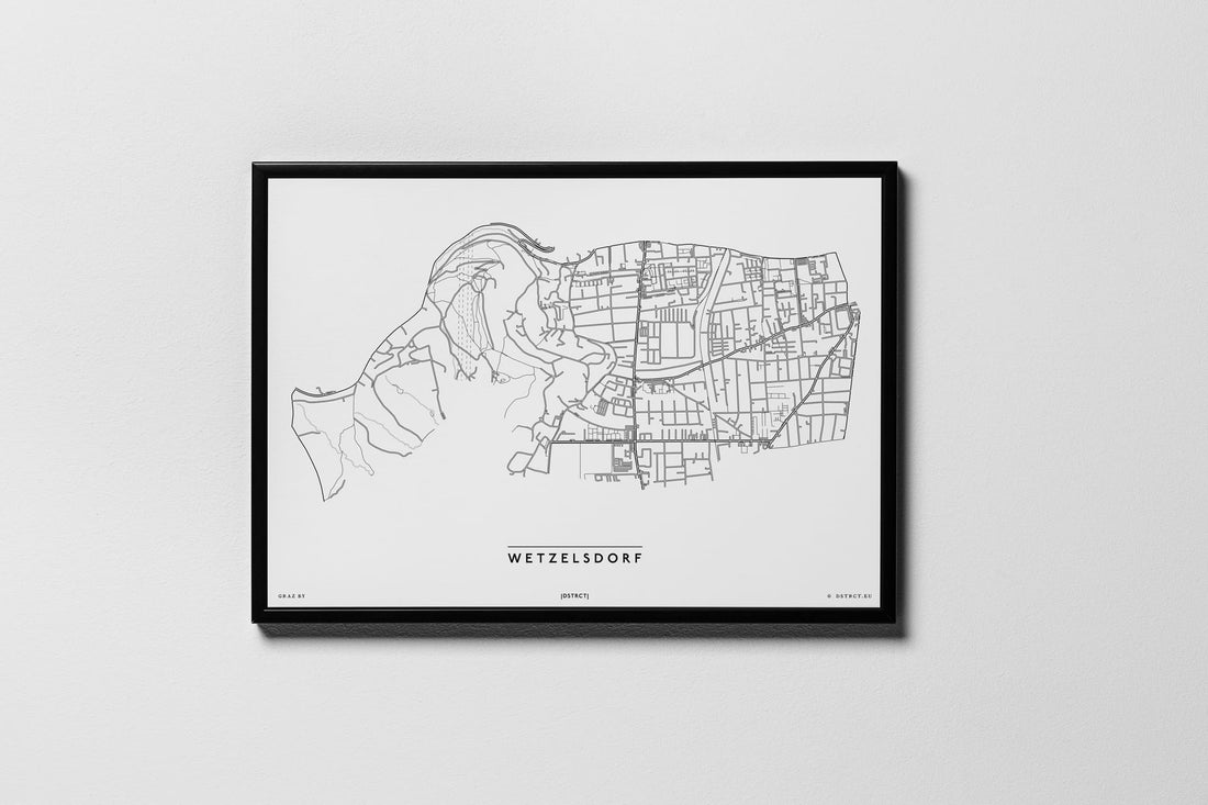 Wetzelsdorf | 8020, 8052, 8053 | Graz | City Map Karte Plan Bild Print Poster Framed Mit Rahmen