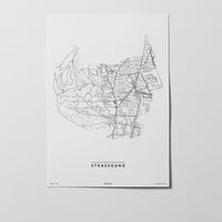 Straßgang | 8020, 8053, 8054, 8055 | Graz | City Map Karte Plan Bild Print Poster Unframed Ohne Rahmen