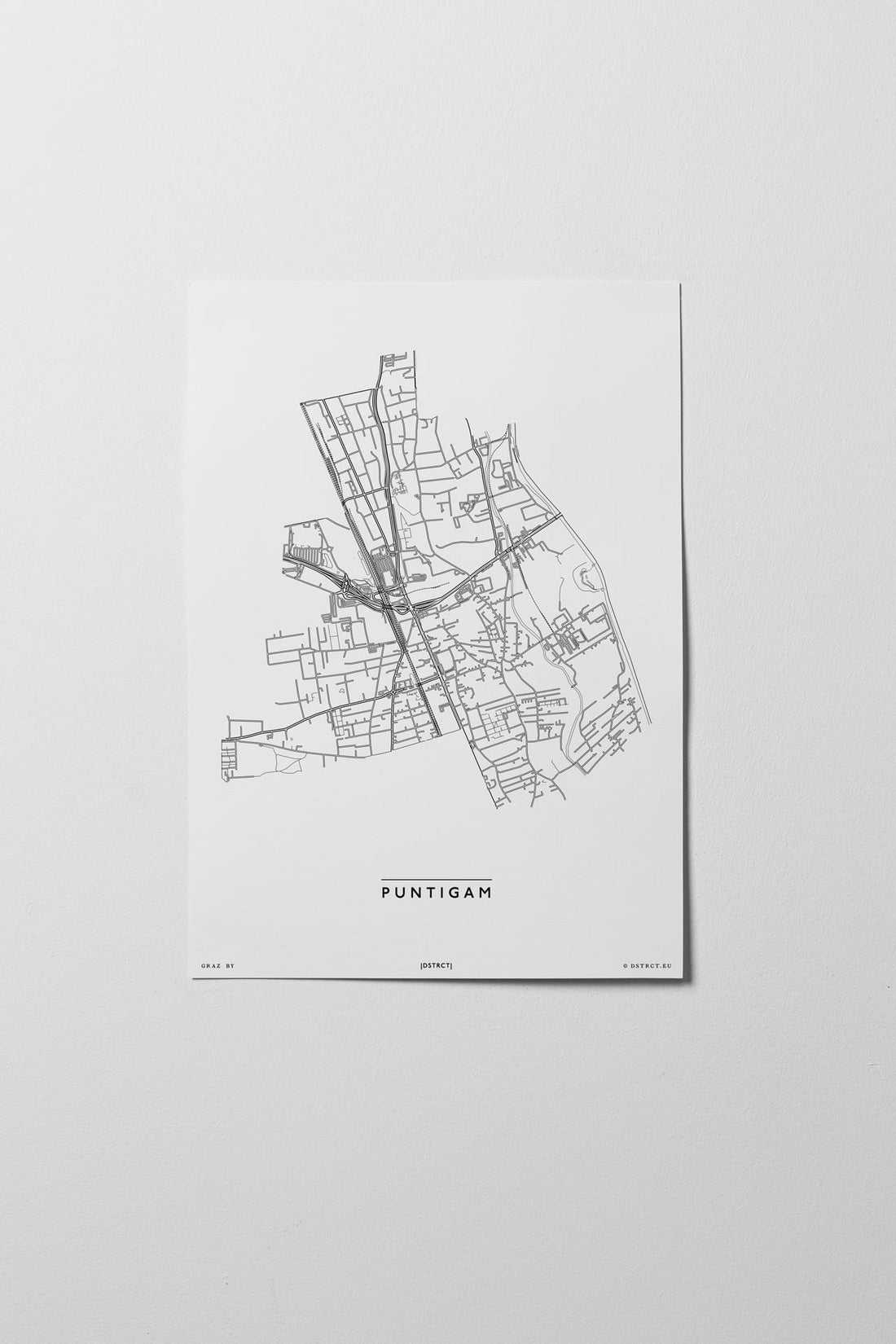 Puntigam | 8020, 8054, 8055, 8073 | Graz | City Map Karte Plan Bild Print Poster Unframed Ohne Rahmen