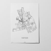 Puntigam | 8020, 8054, 8055, 8073 | Graz | City Map Karte Plan Bild Print Poster Unframed Ohne Rahmen