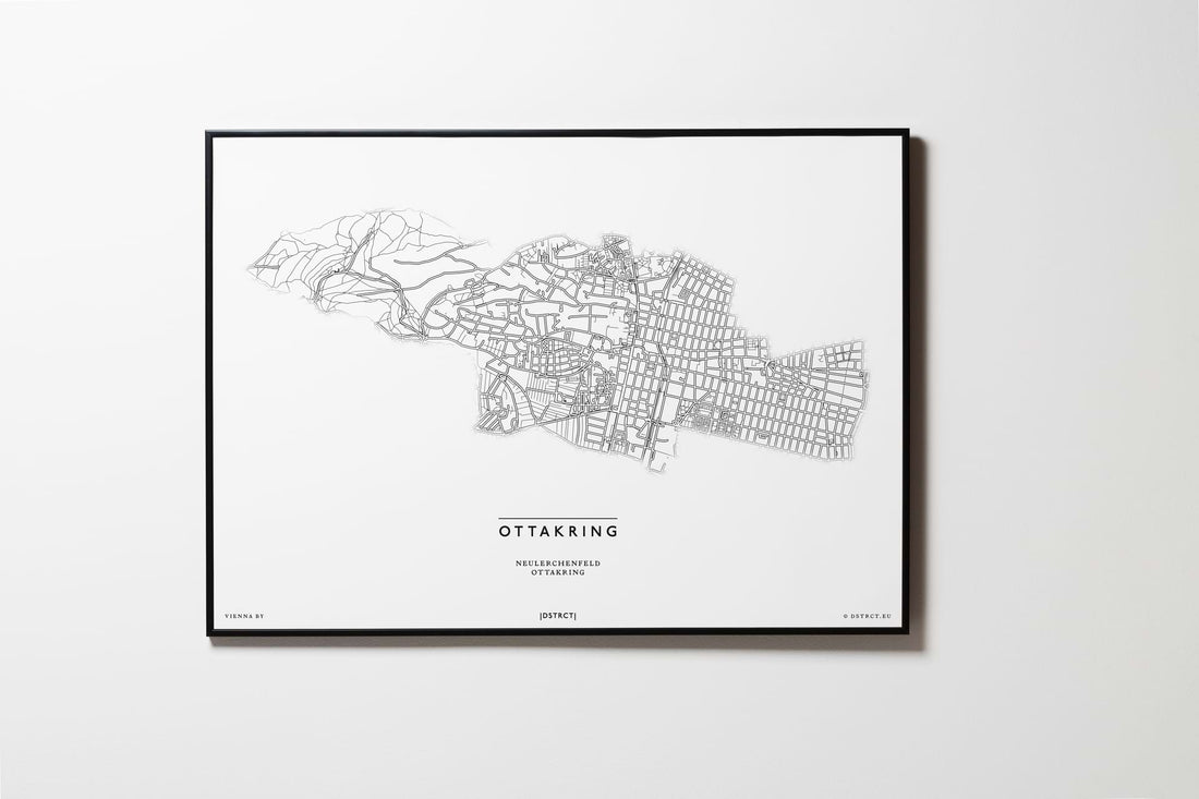 Ottakring | 1160 | Wien | City Map Karte Plan Bild Print Poster Mit Rahmen Framed L & XL