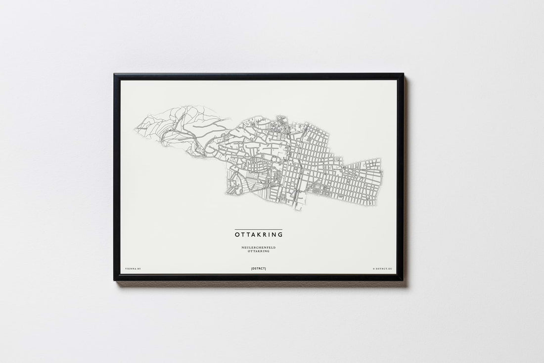 Ottakring | 1160 | Wien | City Map Karte Plan Bild Print Poster Mit Rahmen Framed