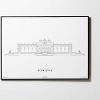 Gloriette Schoss Schönbrunn | Strict Design | Wien | Illustration Zeichnung Bild Print Poster Mit Rahmen Framed L & XL