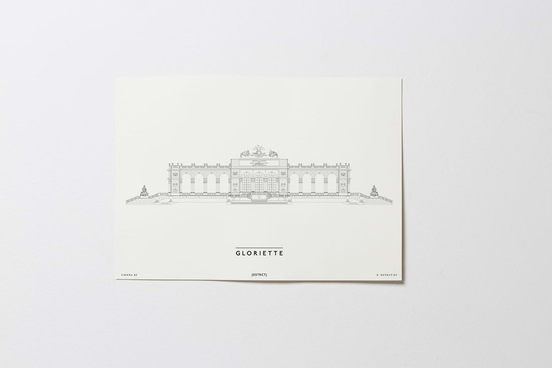 Gloriette Schoss Schönbrunn | Strict Design | Wien | Illustration Zeichnung Bild Print Poster Ohne Rahmen Without Frame