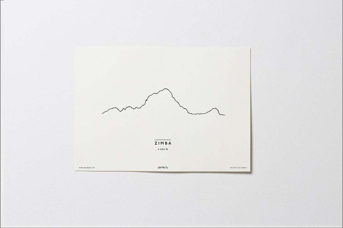SALE | Zimba | Vorarlberg | Illustration | Zeichnung Bild Print Poster Ohne Rahmen Unframed