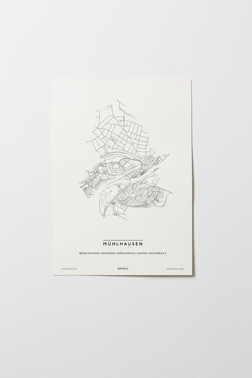 Mühlhausen | 70378 - 70437 | Stuttgart | City Map Karte Plan Bild Print Poster Ohne Rahmen Unframed