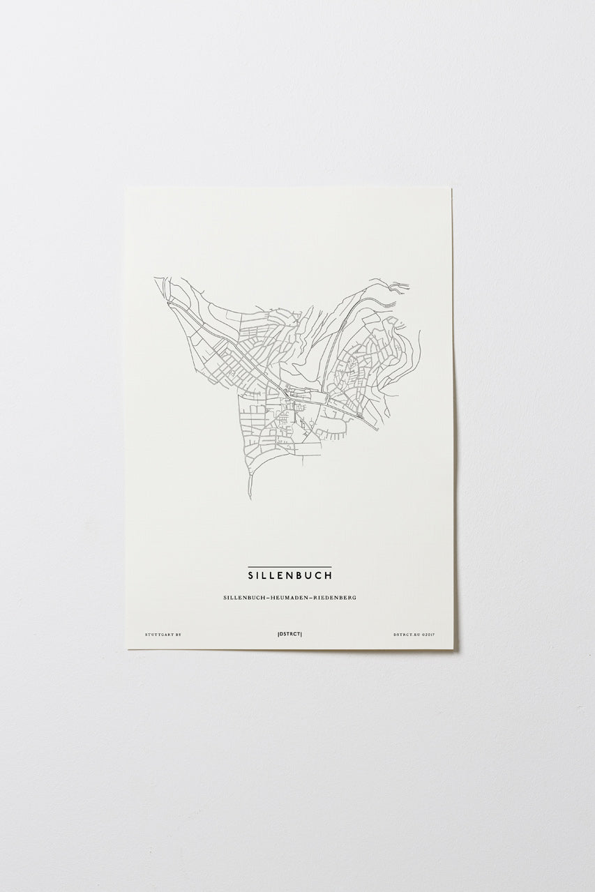 Sillenbuch | 70619 | Stuttgart | City Map Karte Plan Bild Print Poster Ohne Rahmen Unframed