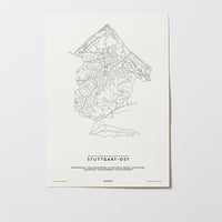 Stuttgart Ost | Stuttgart | City Map Karte Plan Bild Print Poster Ohne Rahmen Unframed