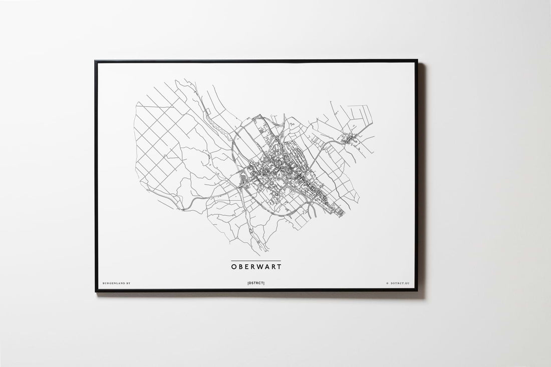 Oberwart | Burgenland | City Map Karte Plan Bild Print Poster Mit Rahmen Framed L & XL