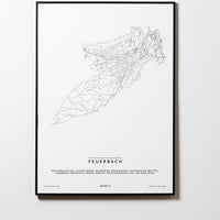 Feuerbach | 70469 | Stuttgart | City Map Karte Plan Bild Print Poster Mit Rahmen Framed L & XL
