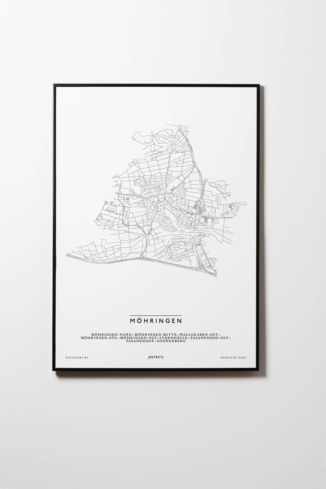Möhringen | 70567, 70565 | Stuttgart | City Map Karte Plan Bild Print Poster Mit Rahmen Framed L & XL