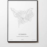 Sillenbuch | 70619 | Stuttgart | City Map Karte Plan Bild Print Poster Mit Rahmen Framed L & XL
