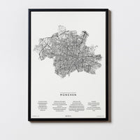 Nürnberg | Bayern | Deutschland | City Map Karte Plan Bild Print Poster Mit Rahmen Framed