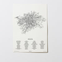 Prag | Tschechien | City Map Karte Plan Bild Print Poster Ohne Rahmen Unframed