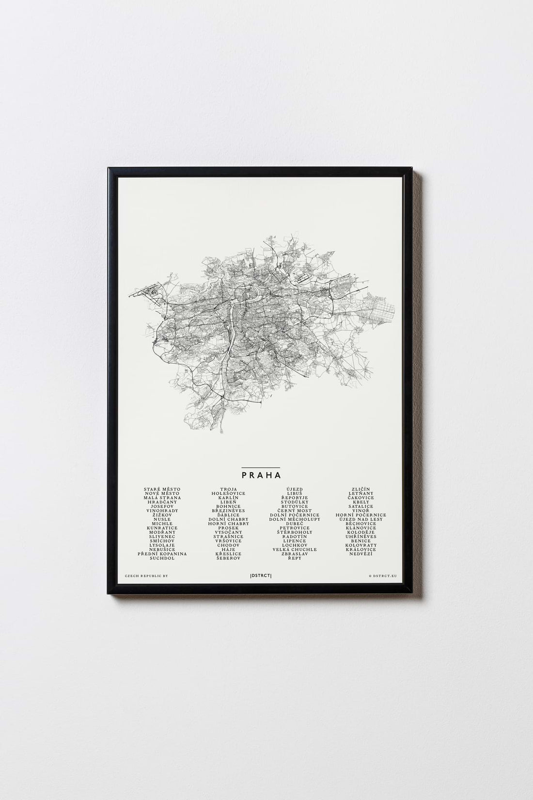 Prag | Tschechien | City Map Karte Plan Bild Print Poster Mit Rahmen Framed