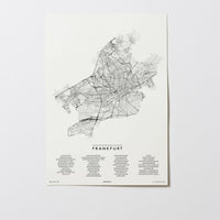 Frankfurt | Deutschland | City Map Karte Plan Bild Print Poster Ohne Rahmen Unframed