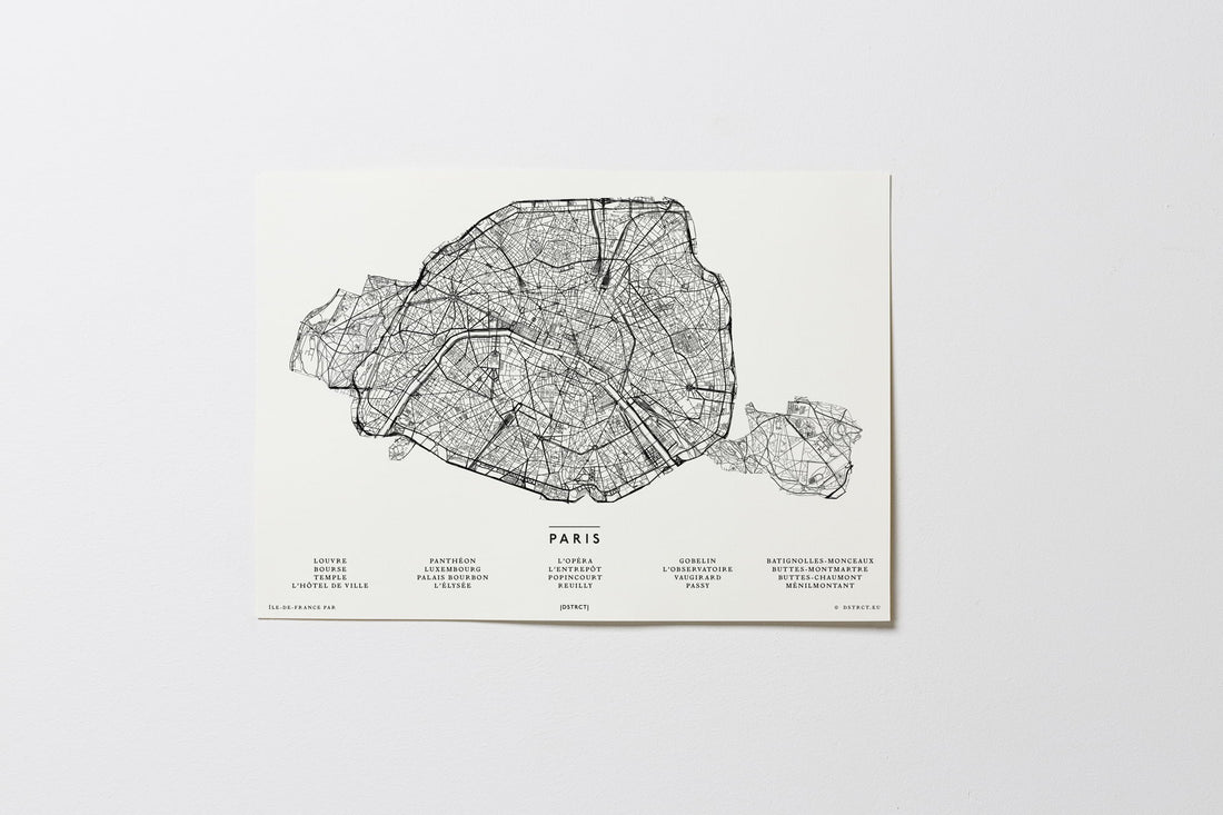 Paris | Frankreich | City Map Karte Plan Bild Print Poster Ohne Rahmen Unframed